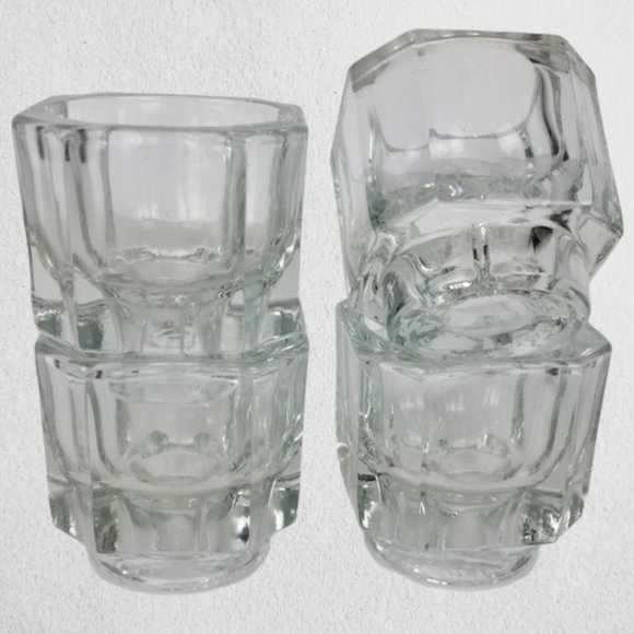 Stokes Square Glass Candle Holders - Set of 4 NIB - Picture 1 of 9